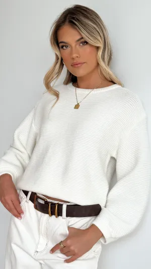 Carmel Knit - White NonRestrictive Cut