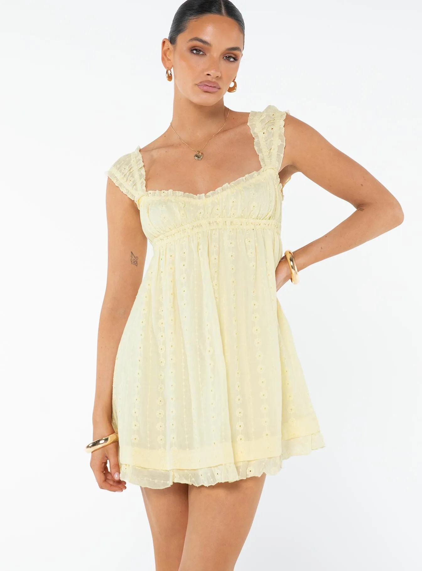 Carlita Mini Dress Yellow Petite Clean Structure