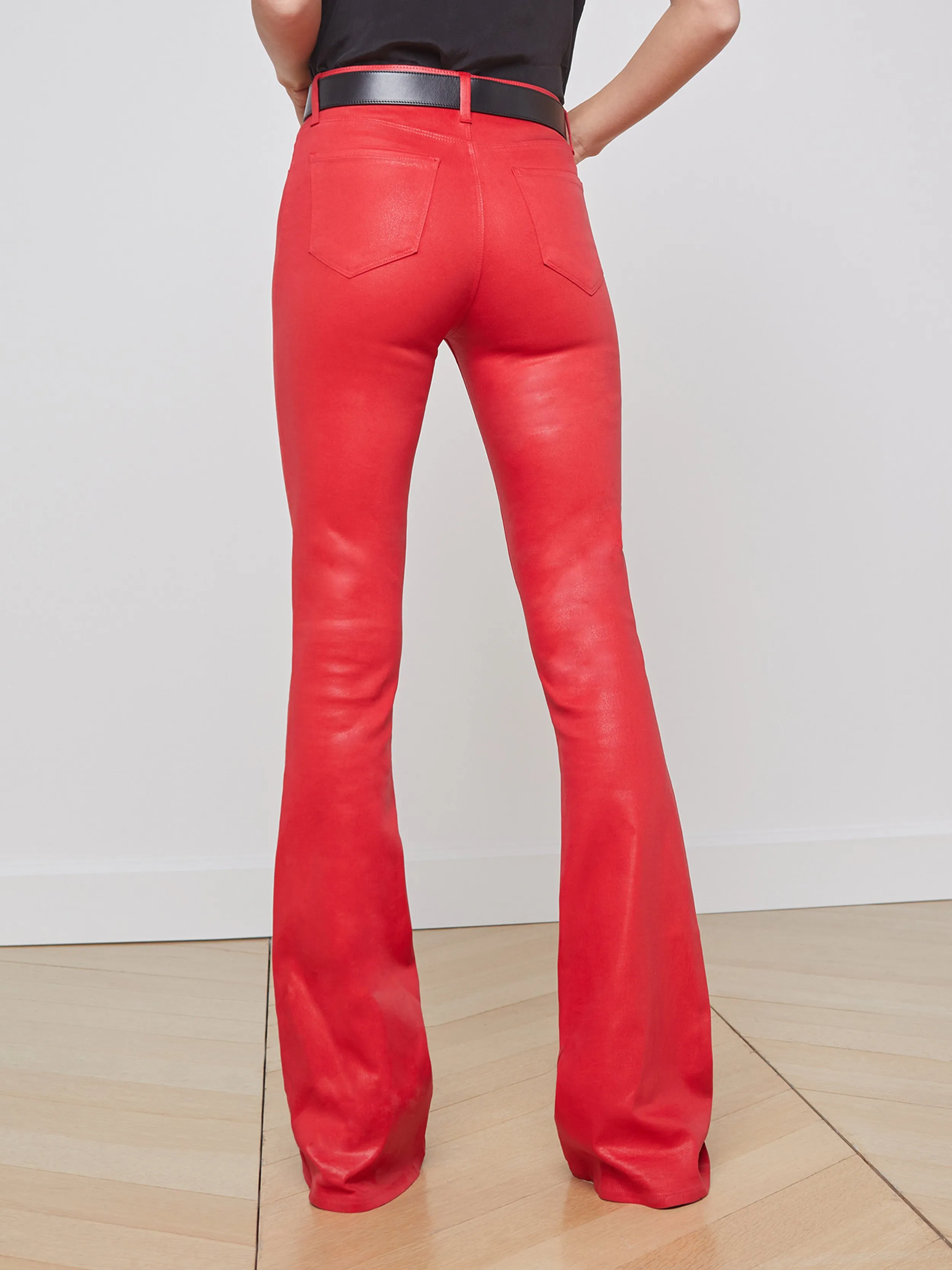 Slim Fit Design Marty Coated Flare Jean