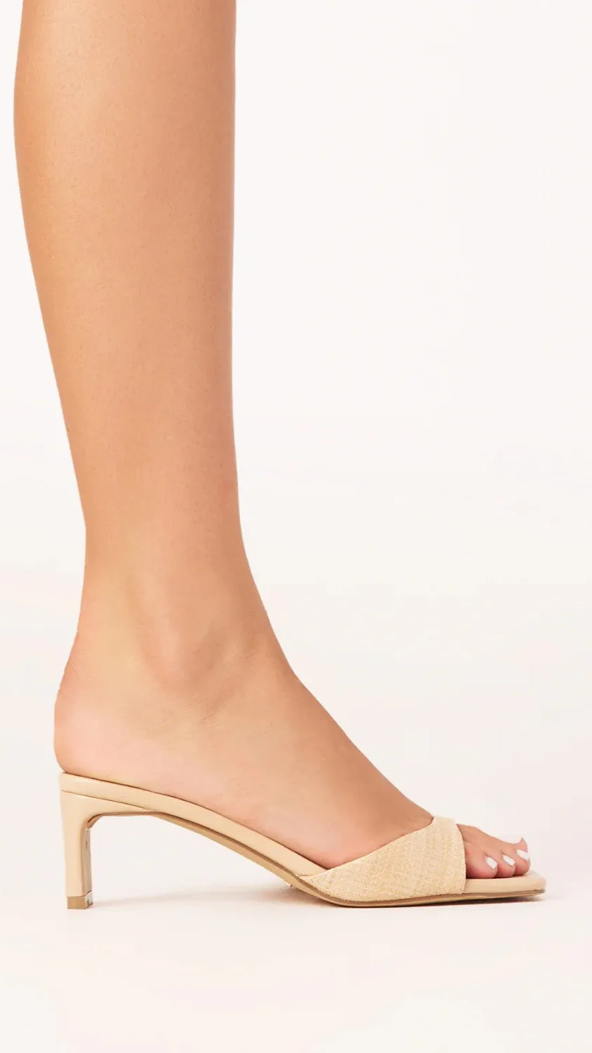 Peep Toe Sandals for Party Yadira Heel - Natural Raffia