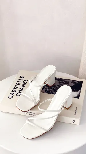 Bold Heel Boots Strappy Yazmin Heel - White