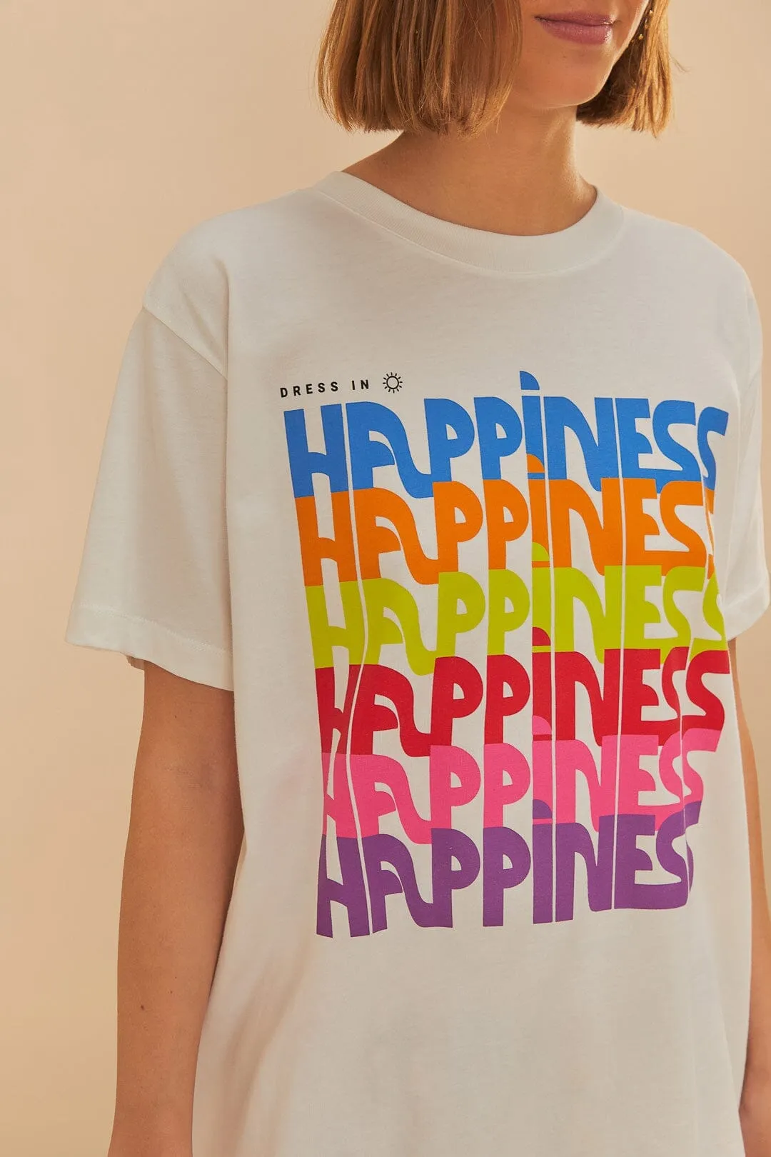 Off-White Dress In Happiness Relaxed T-Shirt QuickDryTechnology