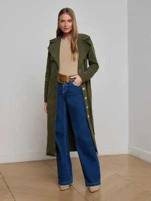 Eco Friendly Construction Stretch Material Zavia Jean Trench Coat