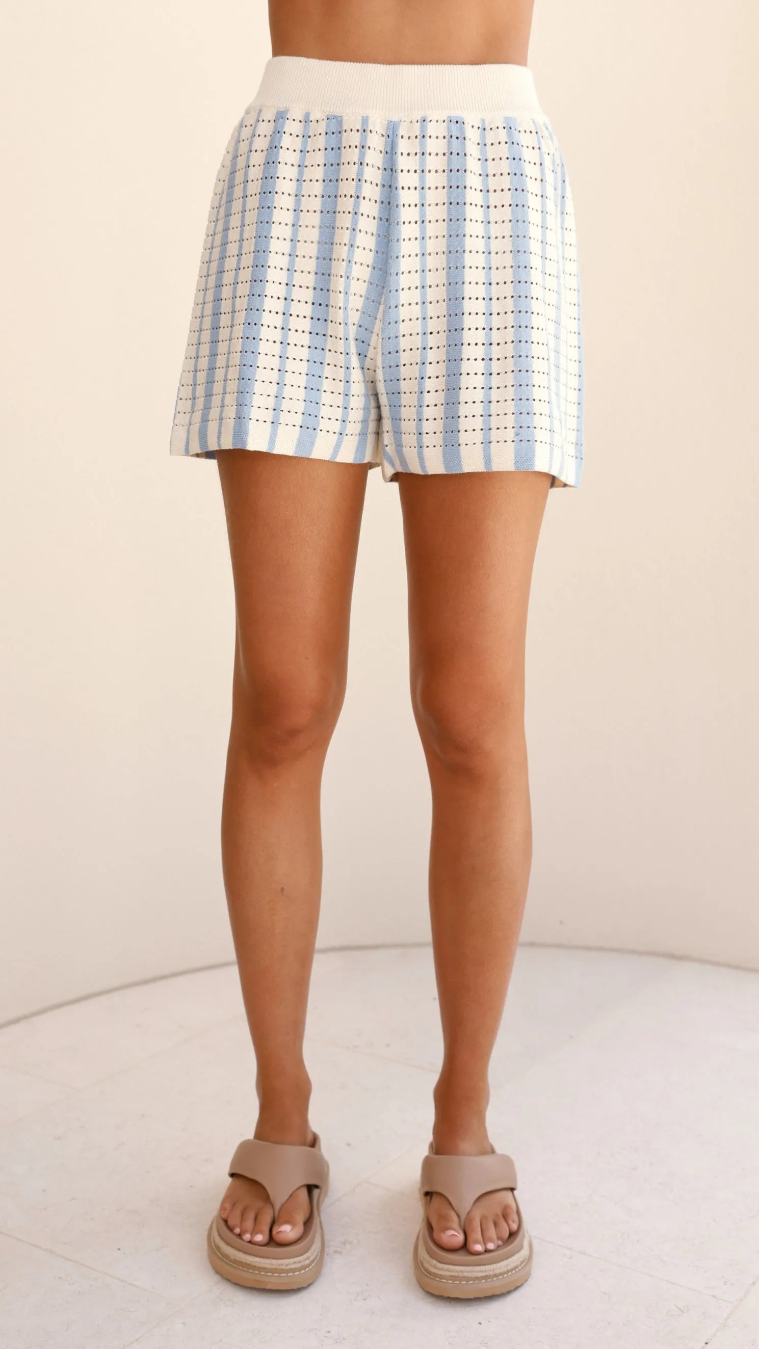 LowImpact Knitting Leonie Knit Shorts - Blue