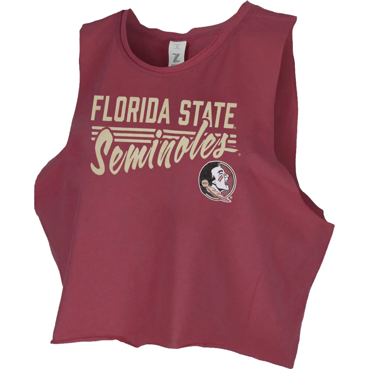 ZooZatz Women's Florida State Seminoles/Seminole Logo Crop Muscle Tank - Garnet Jungle