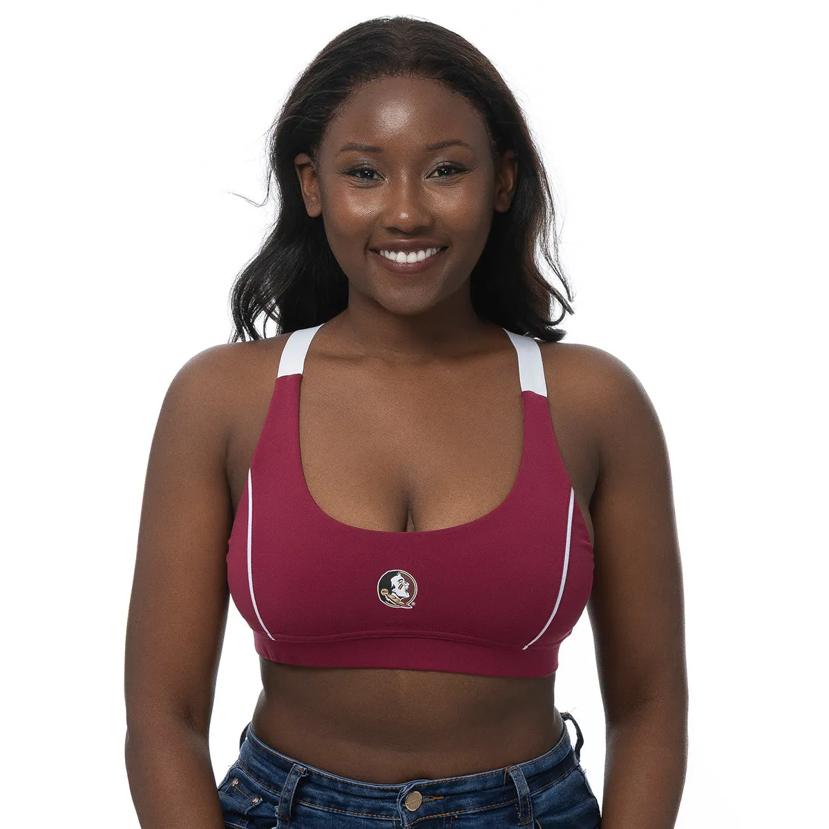 ZooZatz Women's Seminole Logo Sport Bra - Garnet Daily Lightness Flexible Fabric