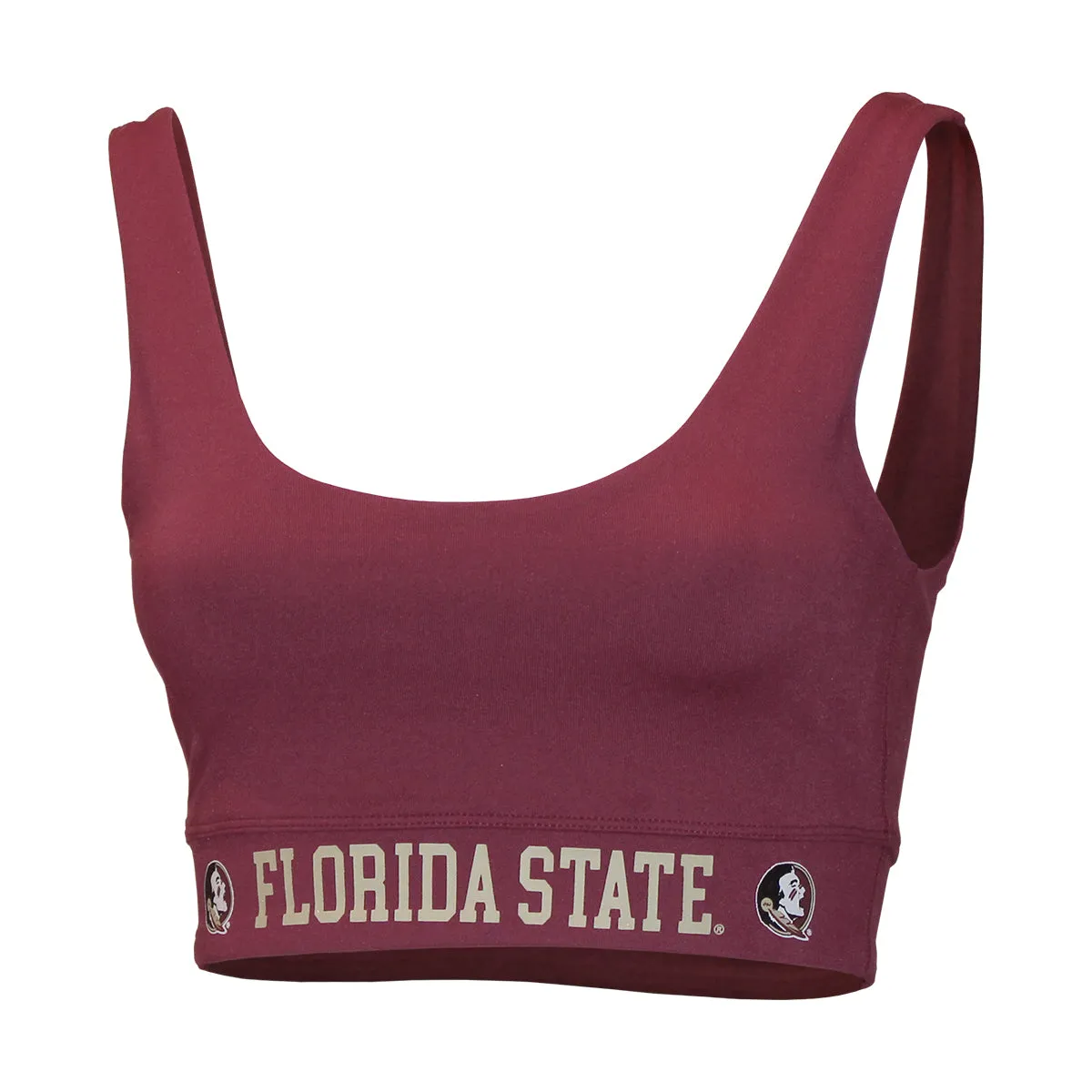 Custom made ZooZatz Women's Seminole Logo/Florida State Scoop Sports Bra - Garnet