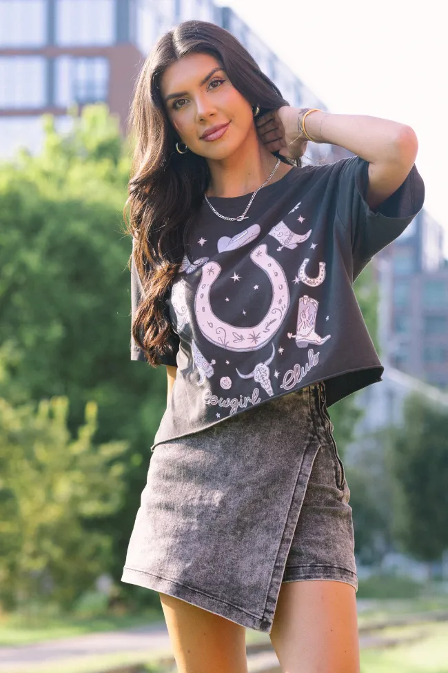 Zutter Cowgirl Club Black Graphic Tee waterproof Breathable Flex Fit