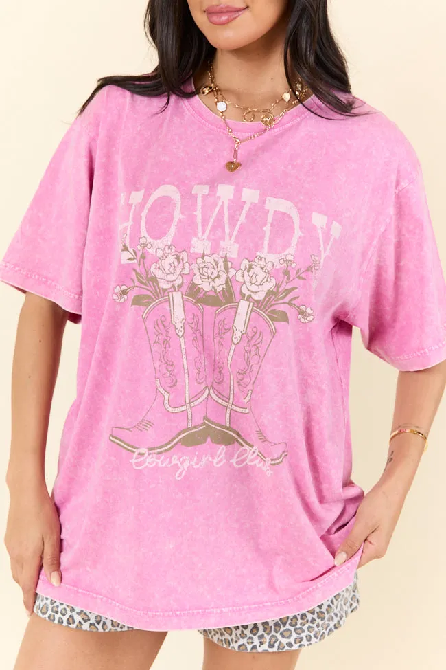 Zutter Howdy Pink Graphic Tee fade resistant color
